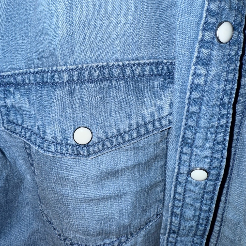 Lola River Women's Blue Button Down Shirt - Picture 3 of 4